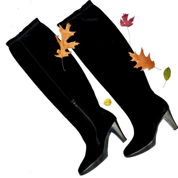 Paul Green Black Suede Over-the-Knee Boots | Equestrian Chic Meets Euro Street - Picture 2 of 16